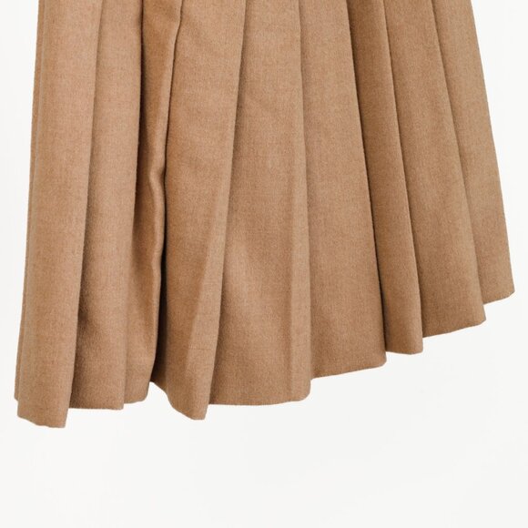 *SOLD* Miu Miu 2007 Tan Wool Pleated Skirt - Picture 6 of 10